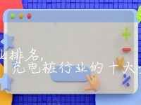 充电桩的十大企业排名, 充电桩行业的十大企业排行榜