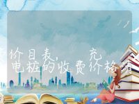 充电桩的收费价目表, 充电桩的收费价格清单